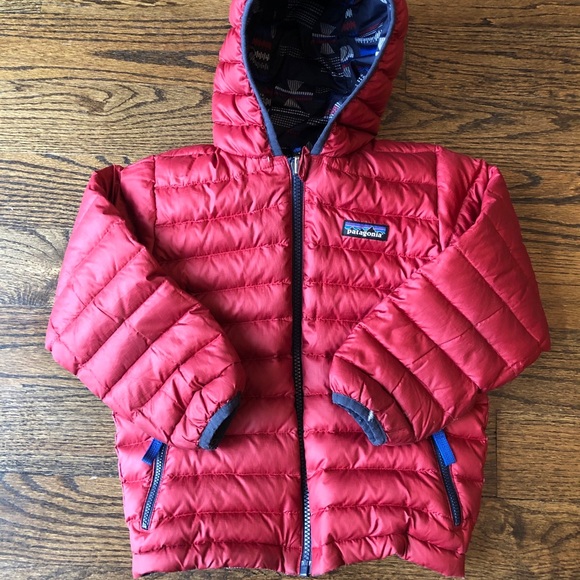 patagonia down sweater hoody boys